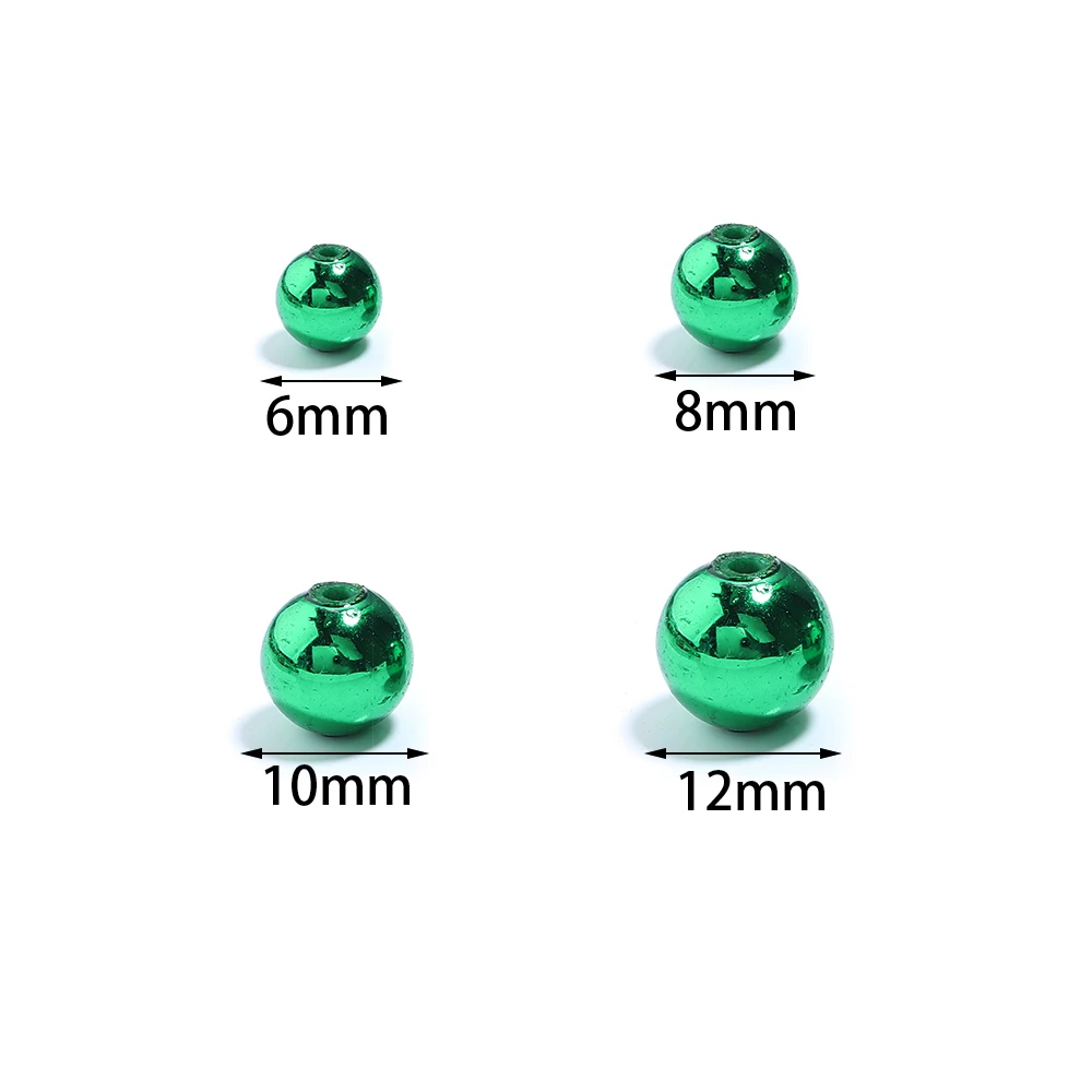 50-200 шт./лот рождественская серия акриловые бусины круглые красные зеленые