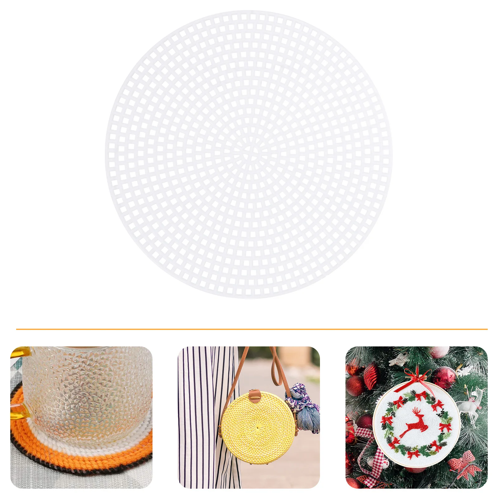 

Mesh Canvas Cross Embroidery Sheets Diy Grid Plate Meshes Cloth Screen Sheet Round Blank Needlepoint Kit White Yarn Hoop Crochet