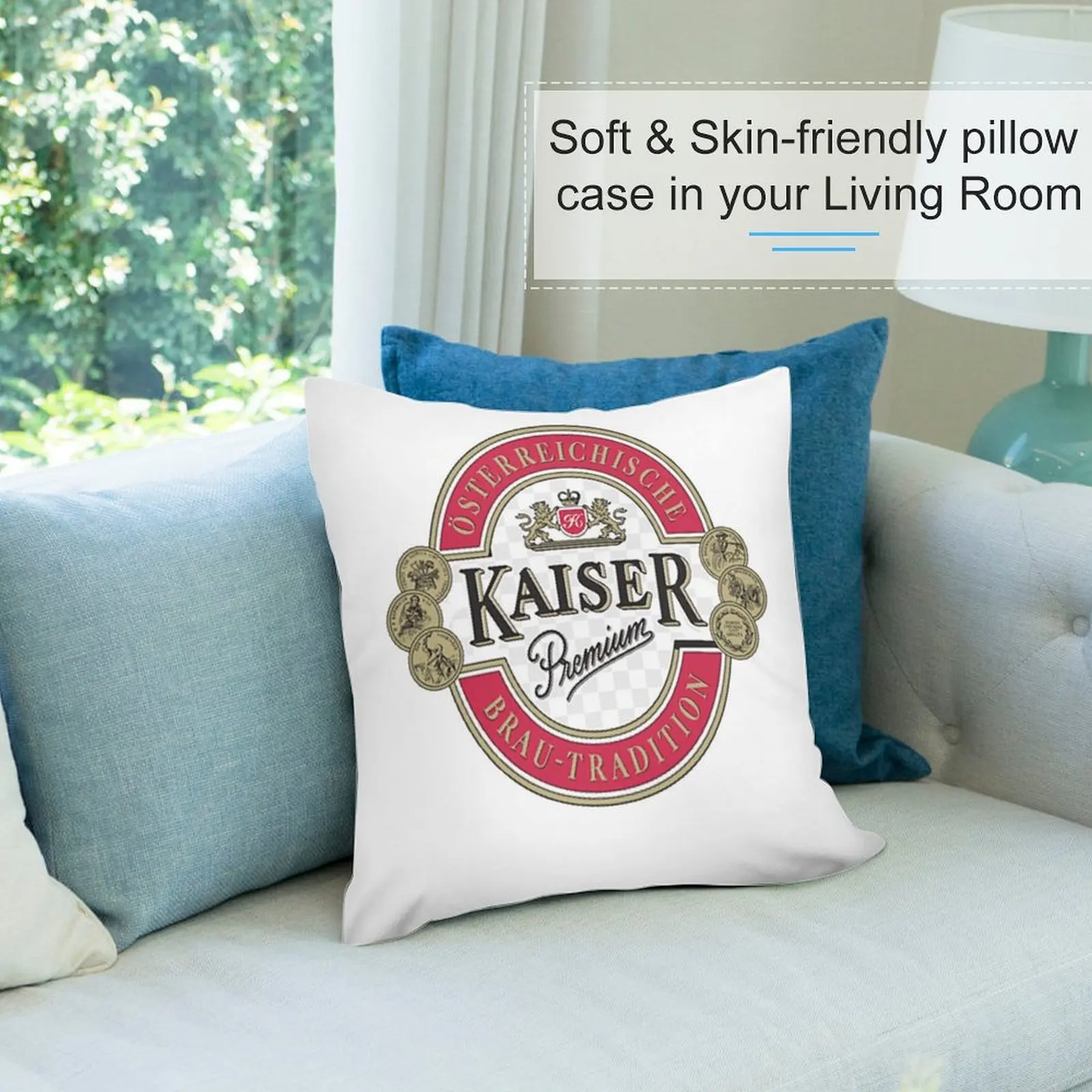 Винтажная Подушка-Braun-wieselburg-henninger-фигурка-Премиум-качество-футболка наволочки