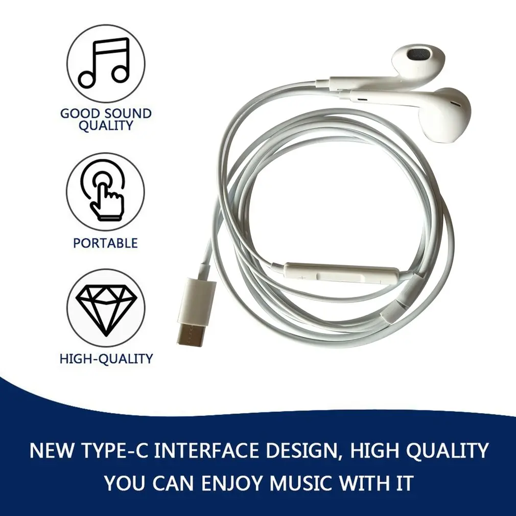 

Original Type-C Earphone Digital USB Headphone Accessory Wired Control In Ear Headset Digital Earphone For Smartphone