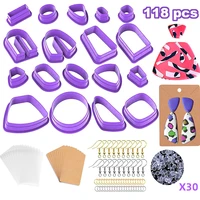 18pc diy polymer clay cutters clay earring cutters different shape plastic clay cutters for polymer clay jewelry making set