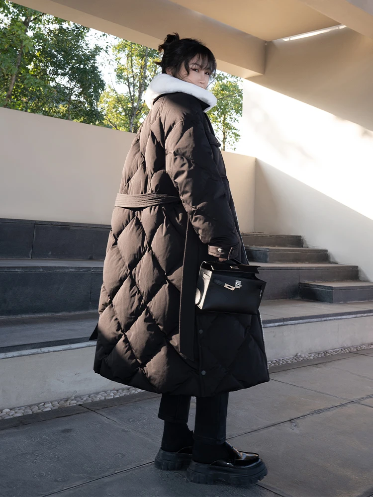 

Женский пуховик с длинным рукавом, теплый толстый пуховик на белом утином пуху, повседневная верхняя одежда, D194, новинка зимы 2023