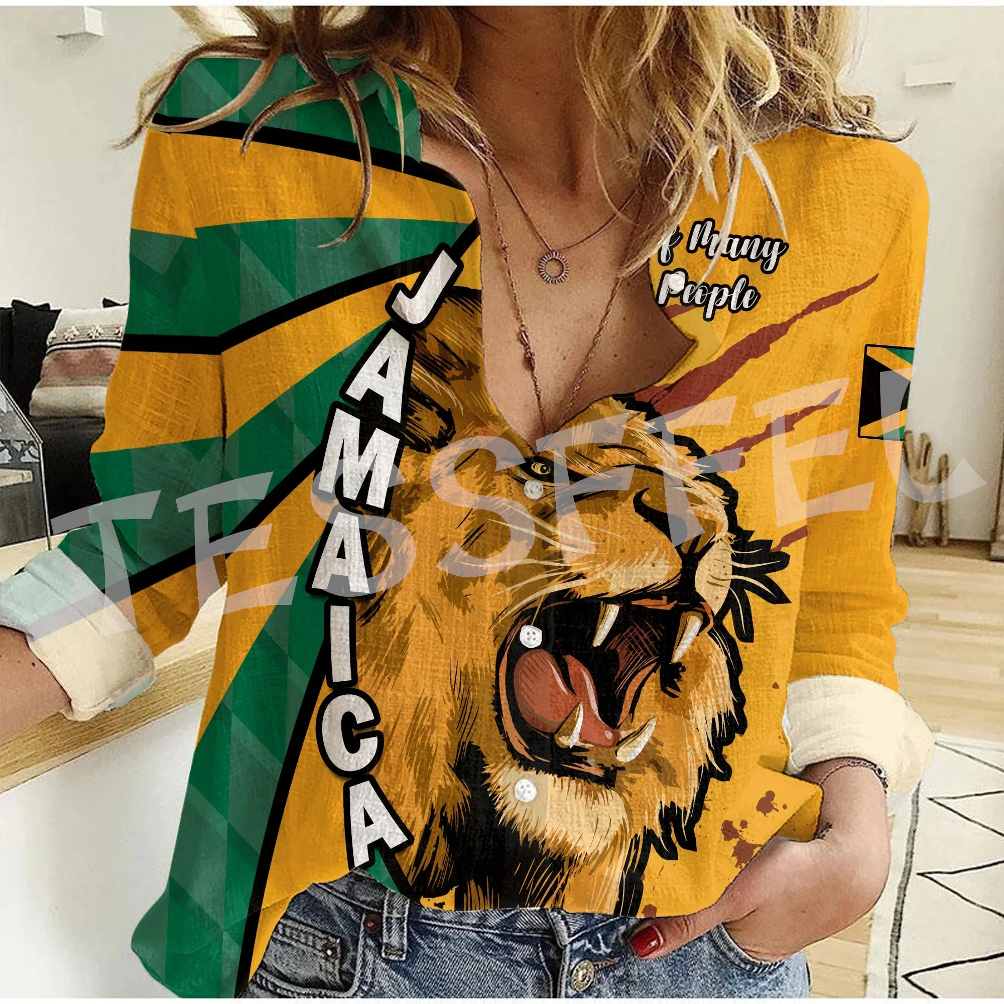 Новинка модная женская рубашка в стиле ретро с принтом &quotЛев&quot &quotтату&quot