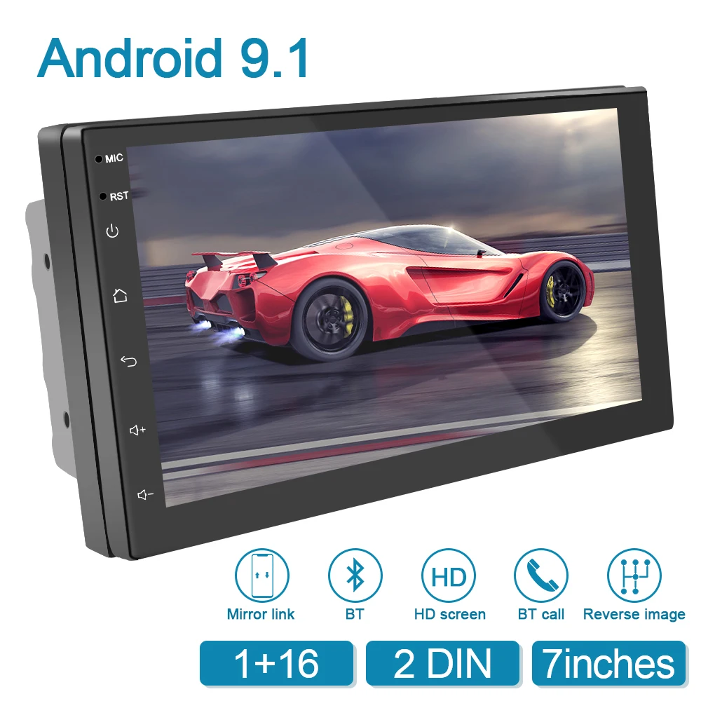 

GPS Navigaton Universal Auto Stereo 2 Din Car Radio Touch WIFI Bluetooth USB FM Player 7'' Android 9.1 Multimedia Video Player