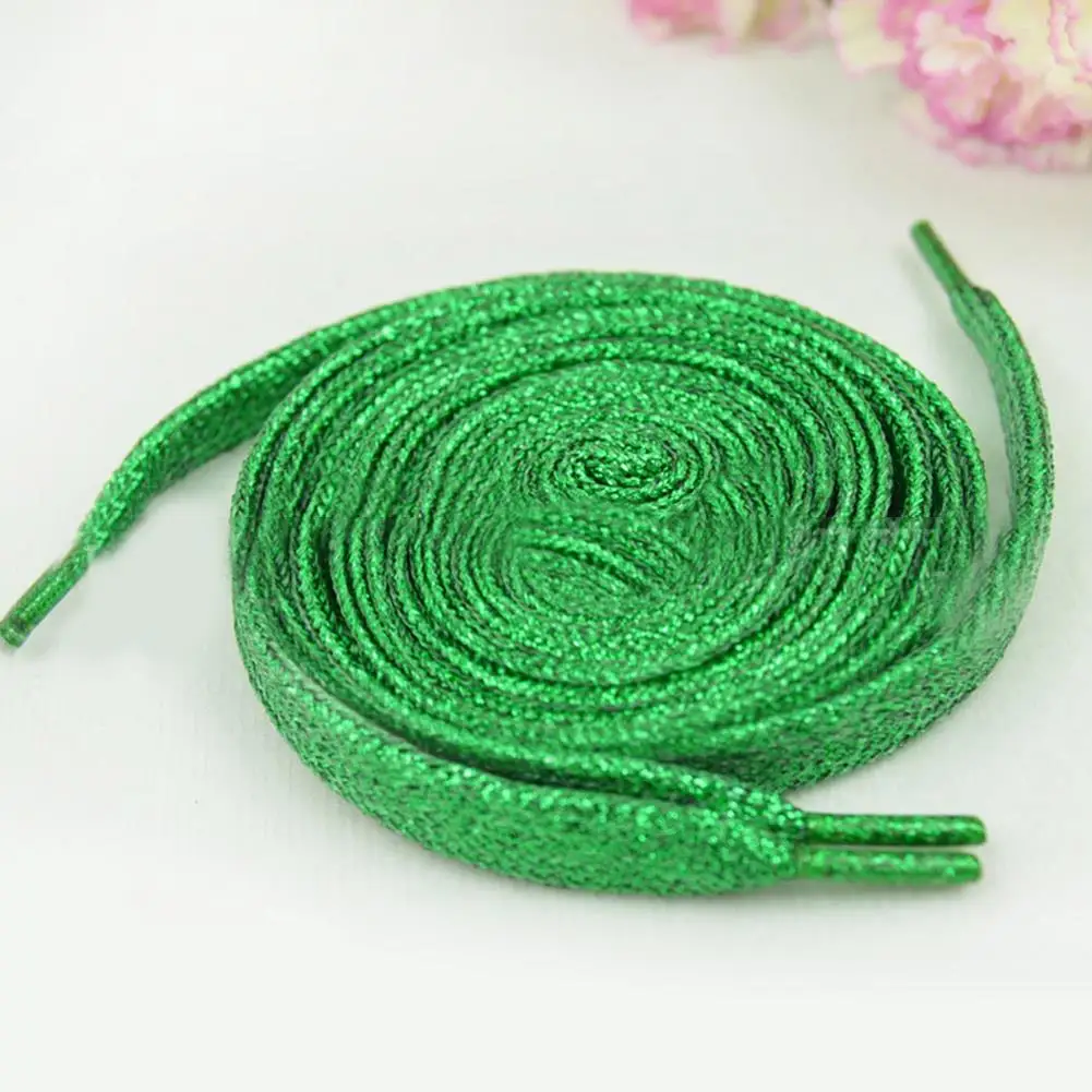 Olorful Shoelaces Glitter White Shoelaces Of Sneakers Metallic Shiny Gold Shoelace Silver Flat Shoe Laces Sports Running Laces