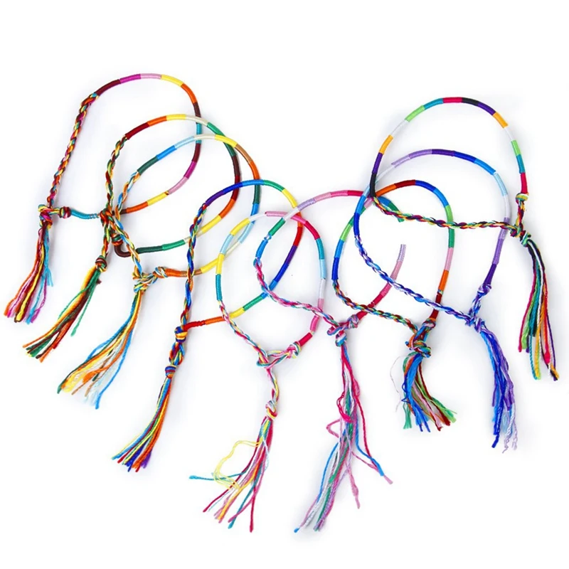 18 X Hippie Style Braided Thread Friendship Bracelets Wrist Ankle Bracelet--Radom Color &amp Knurled | Cords