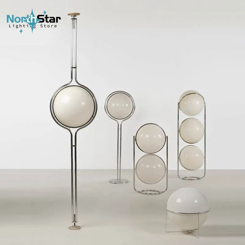 

Simple Design LED Floor Lamp Chrome Metal Living Room Hotel Room Floor Lights White Acrylic Ball Home Art Deco Standing Light