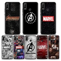 phone case for huawei y6 y7 y9 case y5p y6p y8s y8p y9a y7a mate 10 20 40 pro rs silicone cover marvel avengers logo