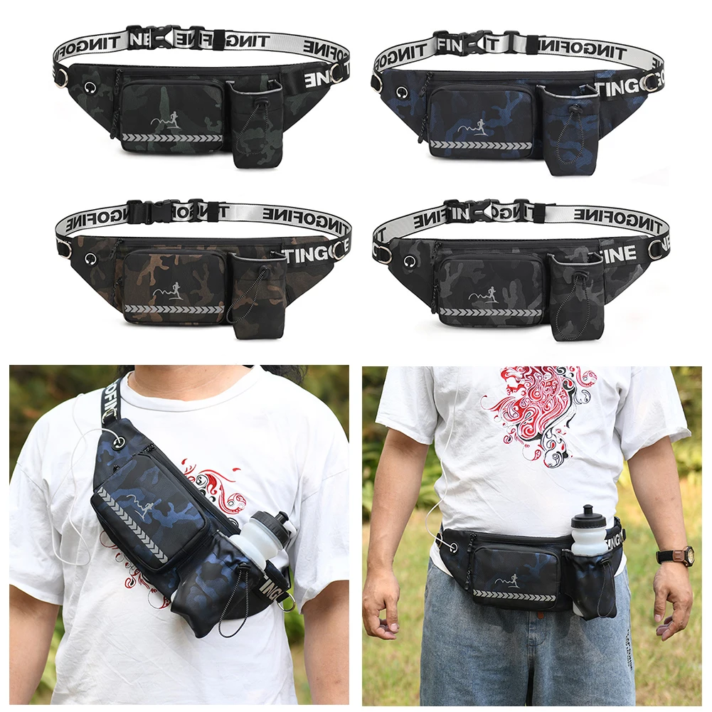 

Oxford Hidden Running Waistpack with Earphone Hole Reflective Phone Belt Bags Lightweight Portable Breathable Sports Accessories