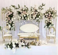 luxury fashion floral balloons hanging frame wedding column plinth stand flower reception backdrops birthday stage background