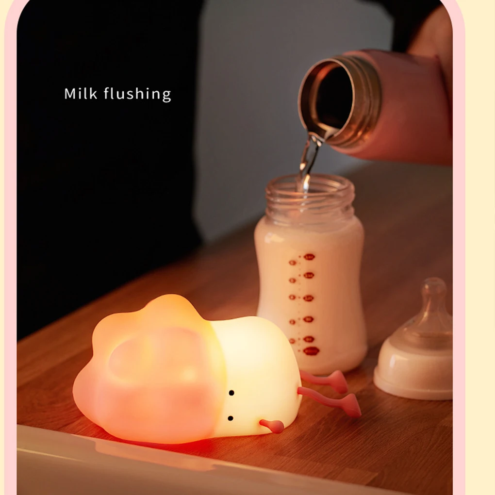 

Small Lying Vegetable Night Light Charging Cabbage Bedside Table Night-lights Bedroom Living Room Bathroom Pink