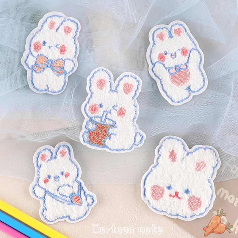 

Bunny Embroidery Cartoon Cute Rabbit Patch Badge Clothing Accessories Hat Decoration DIY Embroidery Stickers Patches