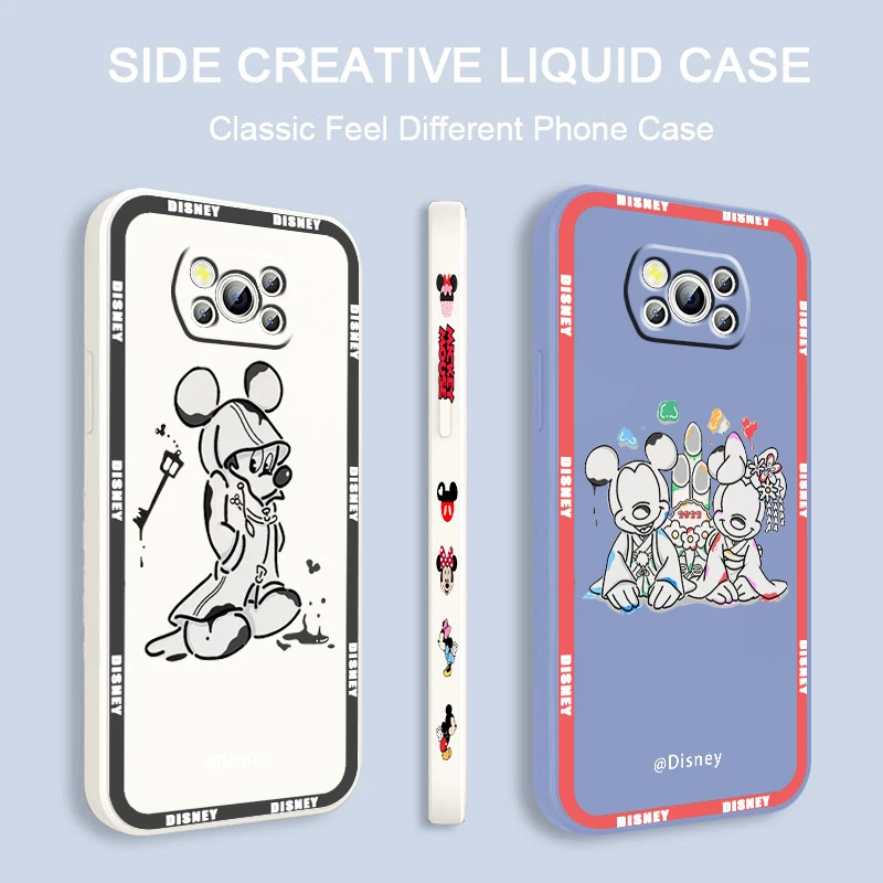 

Balloon Mickey Minnie Art Phone Case For Xiaomi Mi Poco M5s M5 X4 X3 M4 M3 F4 F3 GT Pro NFC 5G Liquid Left Rope Cover