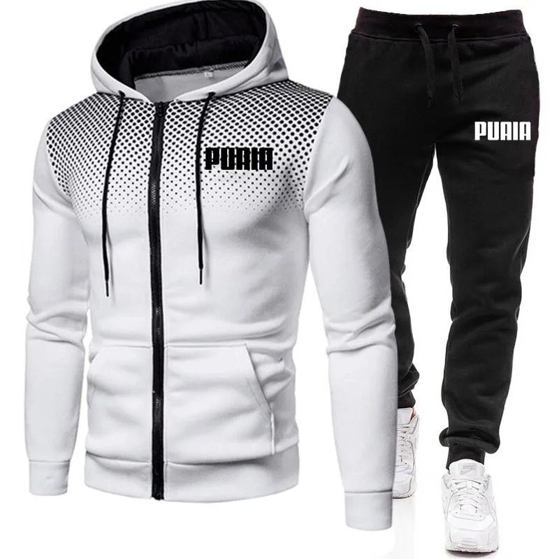 New Spring And Autumn Men's Clothing Men's Suit Printed Hoodie Suit Zipper Sweatshirt Hoodie Sweatpants Men's Sportswear
