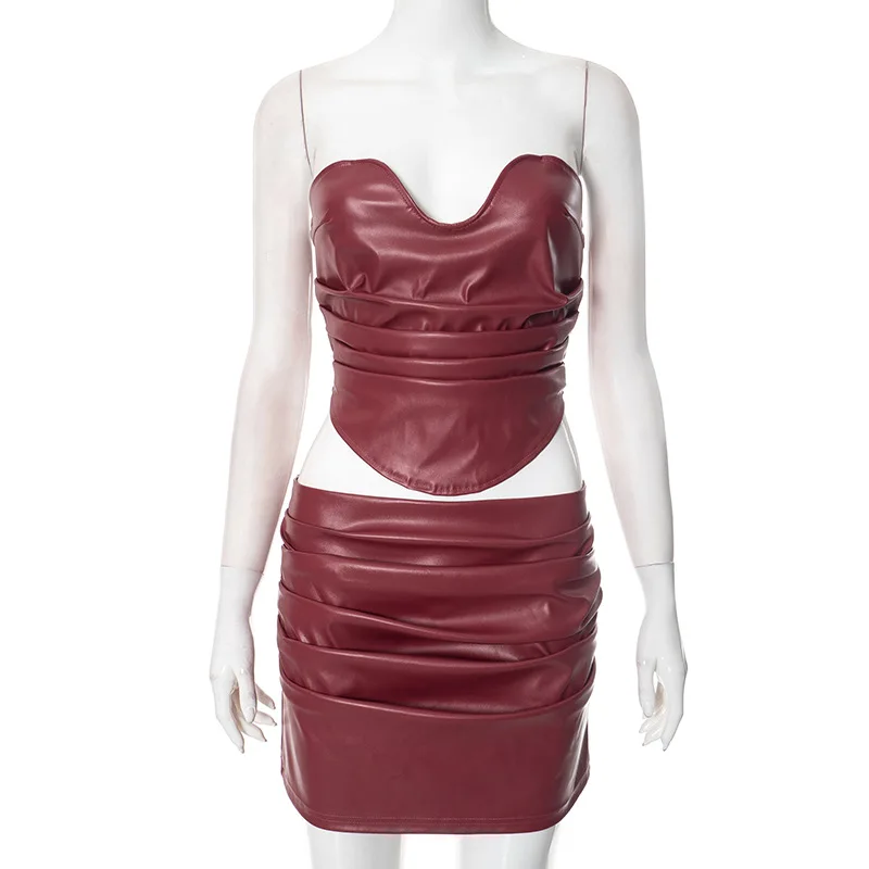 Gtpdpllt Комплект из искусственной кожи черный женский