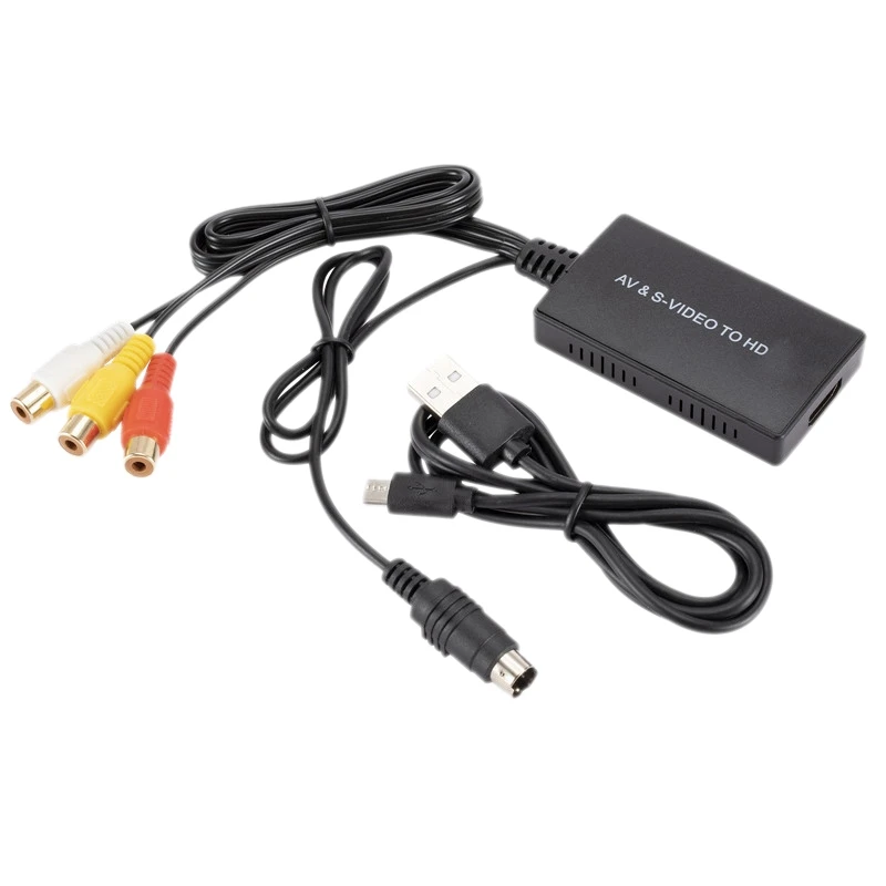 Преобразователь SVideo-HDMI, S-видео и 3RCA CVBS, композитный аудио-видео преобразователь, поддержка 1080P 720P