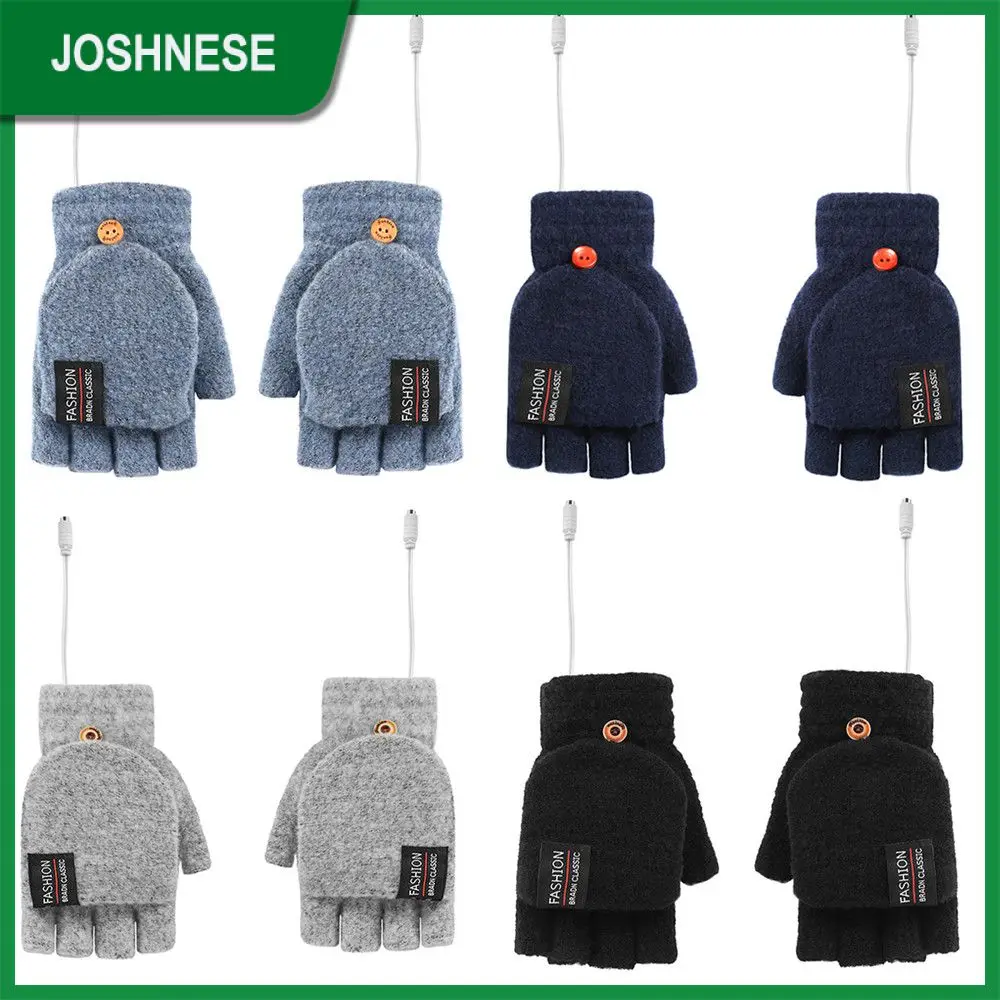 

Раскладные перчатки с USB, теплые двухсторонние перчатки с подогревом и открытыми пальцами, перчатки для велоспорта, рыбалки, кемпинга и пеше...