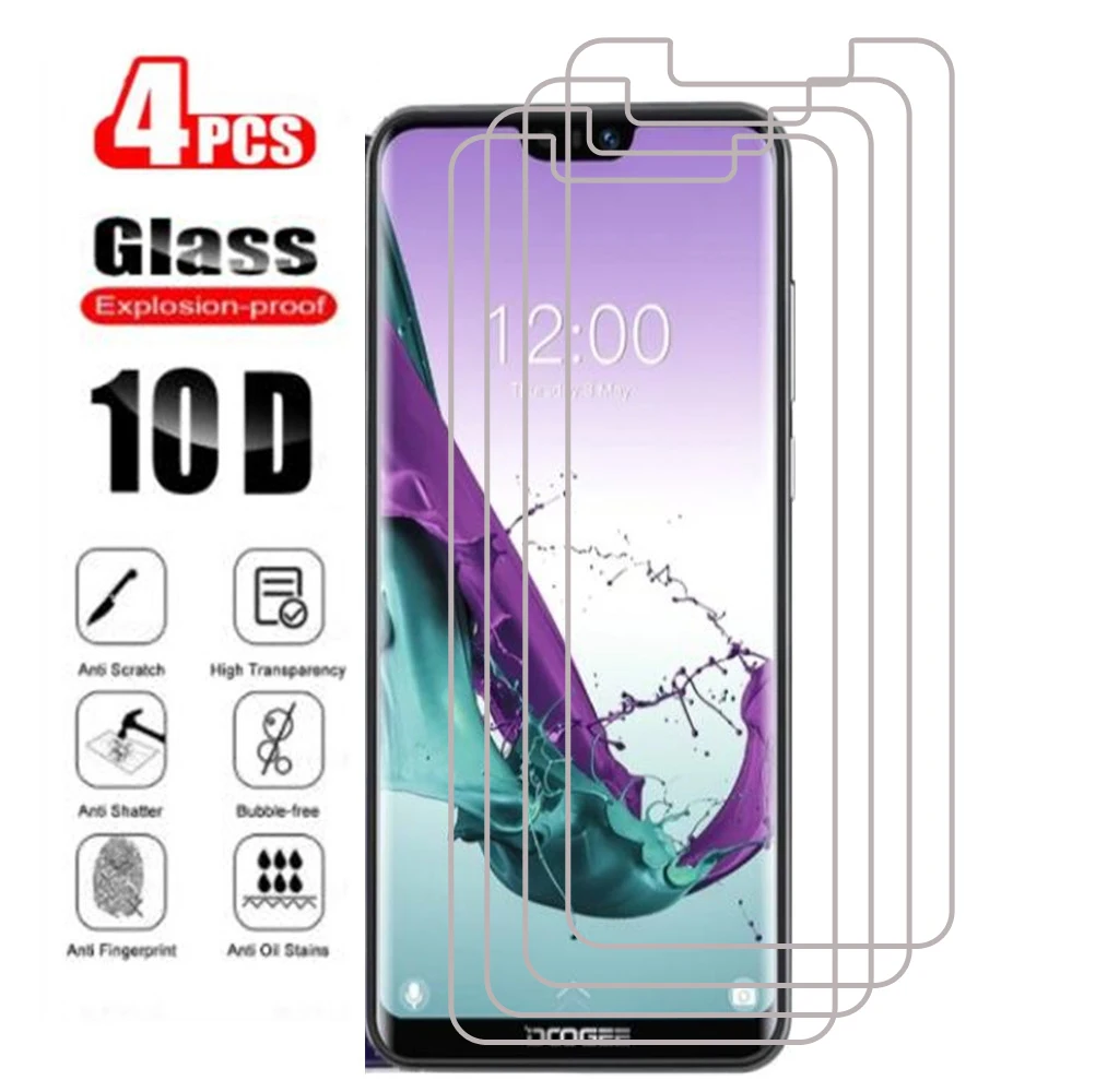 4PCS Tempered Glass For DOOGEE S88 PRO Plus Y7 N10 N20 S90 S95 S96 X96 X95 S68 Pro X100 X90 Y8 Y8C Phone Glass film