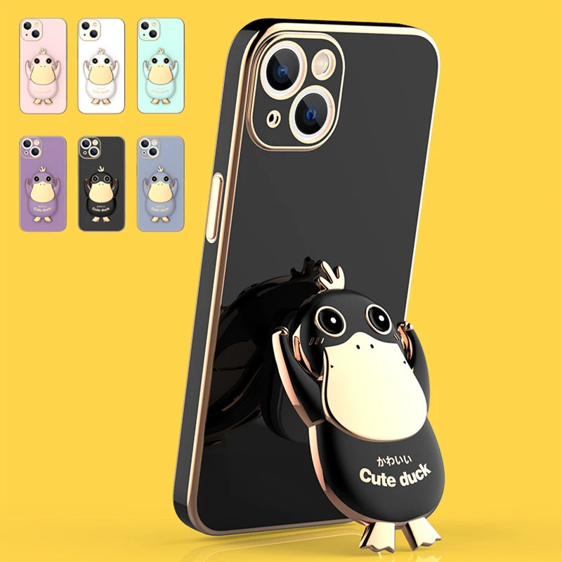 

Чехол для телефона с откидной ножкой для IPhone 14 13 12 11 Pro Max Mini XS Max X XR 7 8 Plus SE2020, однотонный защитный силиконовый чехол с цветным покрытием