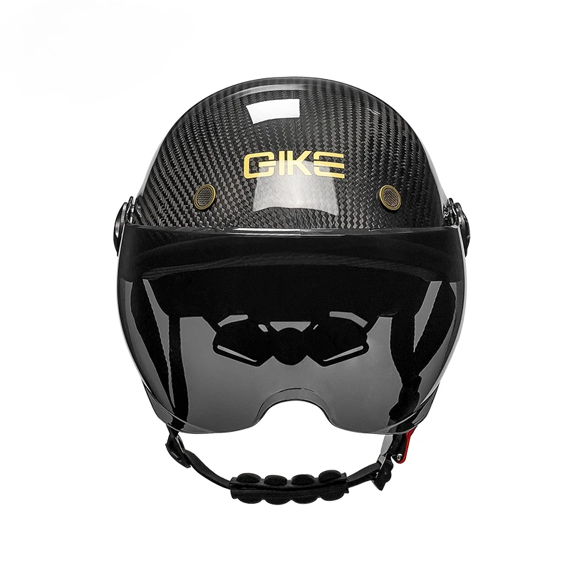 Qike полушлем из углеродного волокна электромобиль мотоцикл локомотив летняя