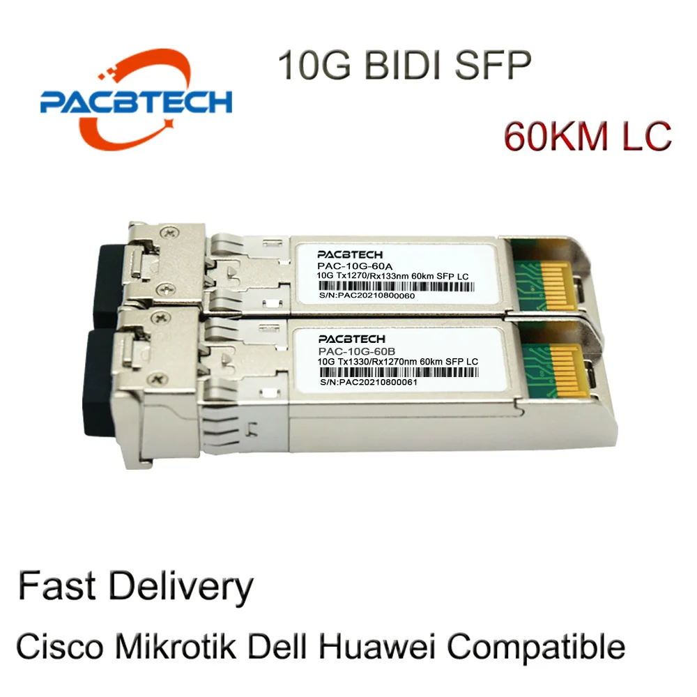 5 пар/Лот 10G SFP + сильная совместимость Mini GBIC 20km/40km/60km/80km WDM BIDI 1270 нм/1330 нм соединитель
