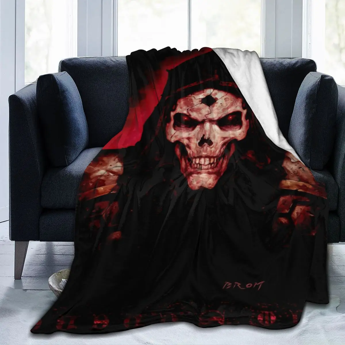 

New 3D Personality Printed Flannel Blanket Sheet Bedding Soft Blanket Bed Cover Home Textile DecorationSkull Skeleton