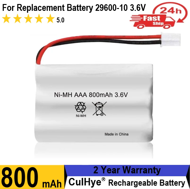 

3.6V Replacement Battery 29600-10 (Connector) Only fits Summer Infant Baby Monitor Wide View 28650 29000 29000A & Clear Sight