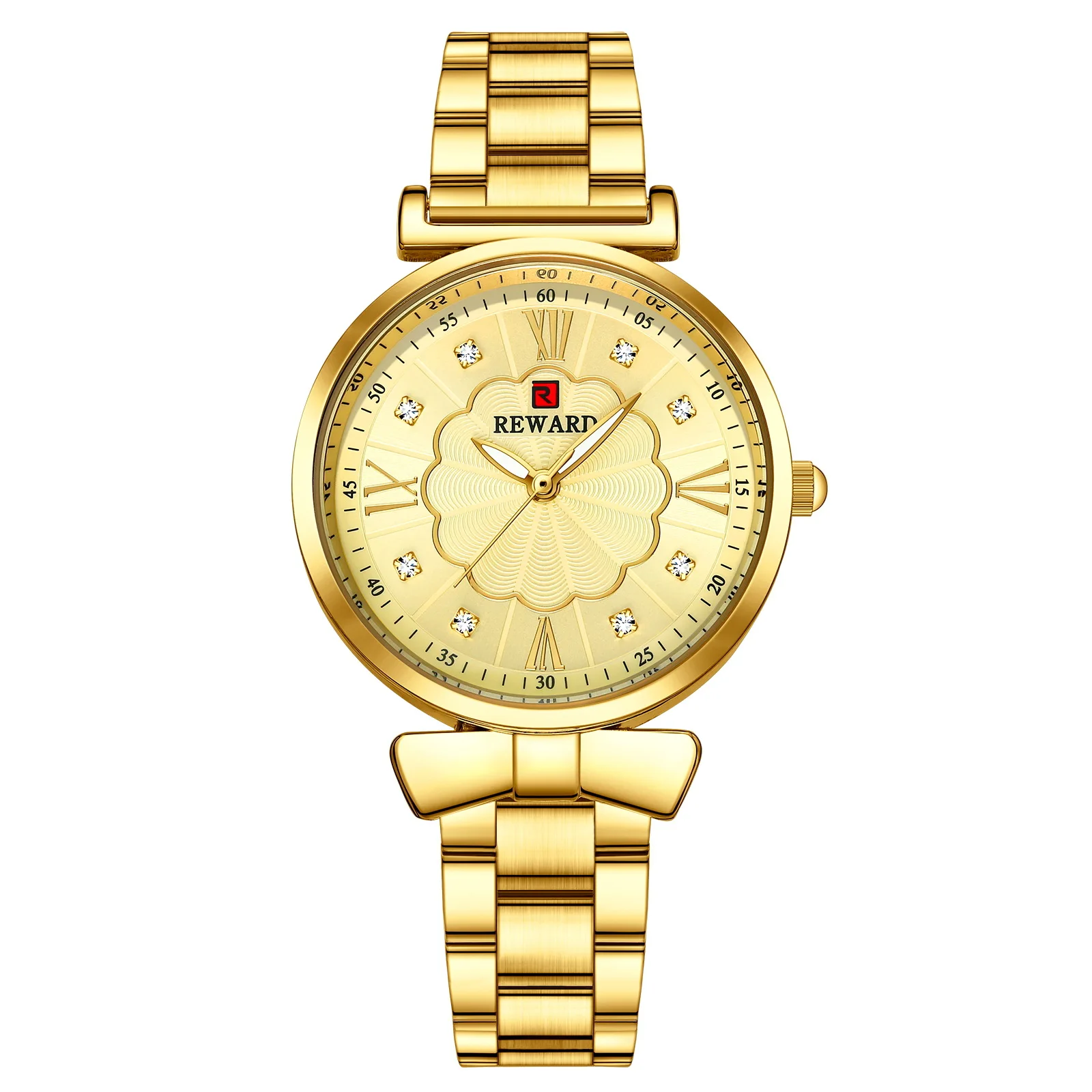 

Часы наручные женские кварцевые со стразами, люксовые брендовые аналоговые светящиеся модные, золотистые