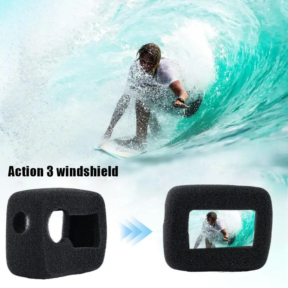 

Windslayer Frame For DJI OSMO Action 3 Camera Soft Noise Reduction Wind Muff Sponge Case Black Windshield Foam Cover 2023 New