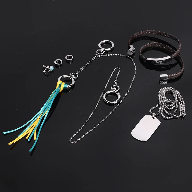 Серьги-гвоздики Arknights серебристые