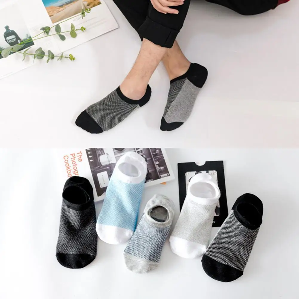 

Fashion Men Boat Socks Summer Non-slip Silicone Invisible Summer Socks Cotton 1pair Slippers Men's Ankle Socks Socks Men W0g6