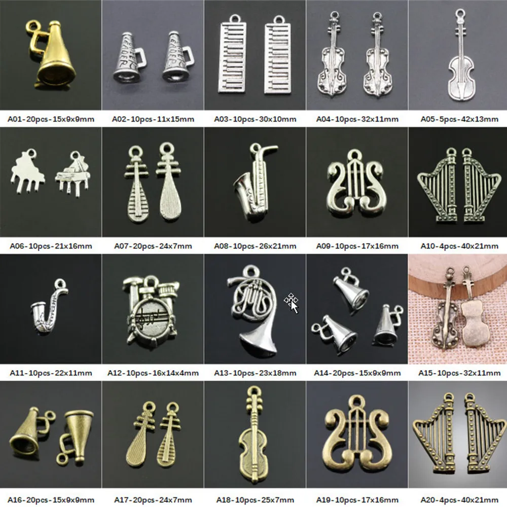 

New Arrival Musical Instrument Charms For Jewelry Making Gifts For Women