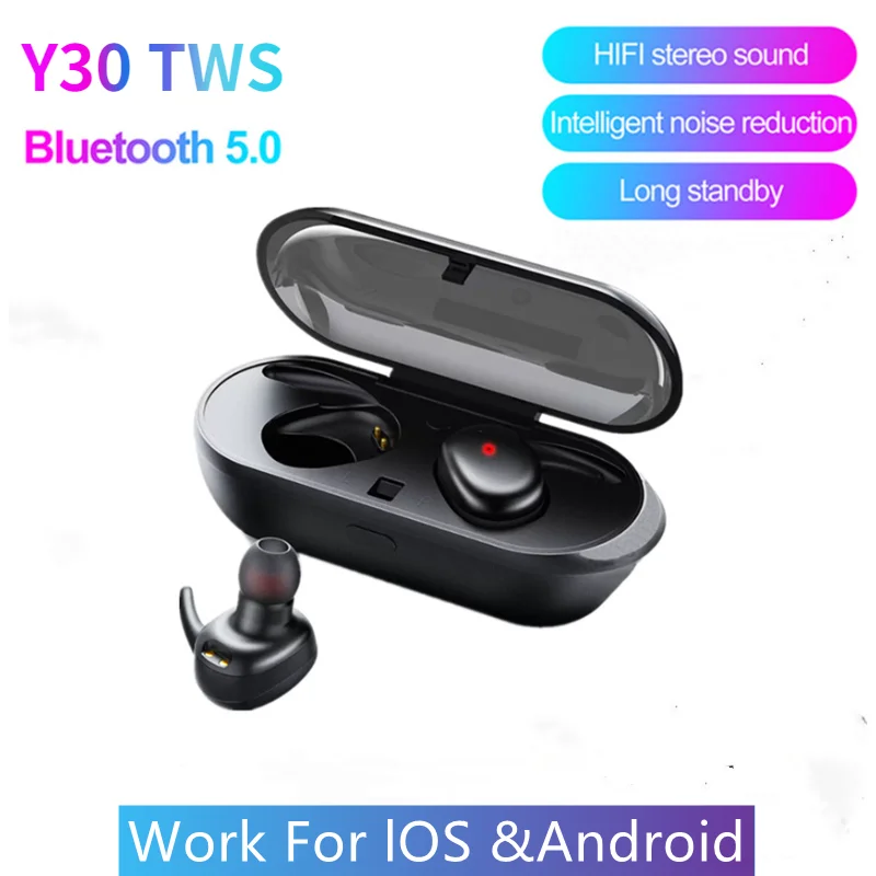 

TWS Y30 беспроводные bluetooth-наушники с сенсорным управлением, спортивные водонепроницаемые наушники с микрофоном для смартфонов, наушники-вкла...