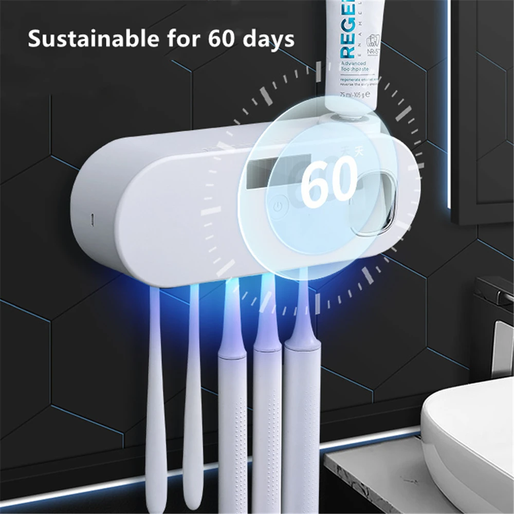 УФ-держатель для зубных щеток без перфорации с автоматической соковыжималкой