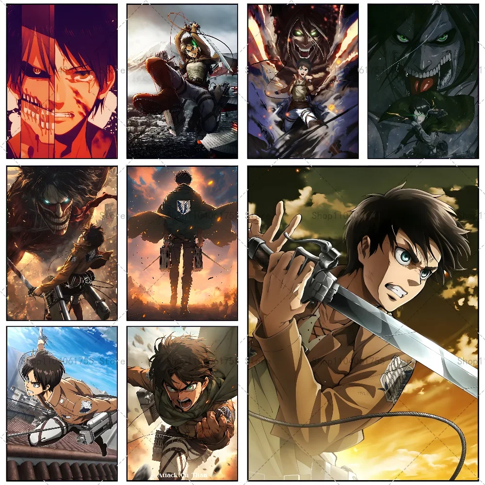 Аниме Атака Титанов Эрен Джегер Самоклеящаяся Водостойкая Бумажная