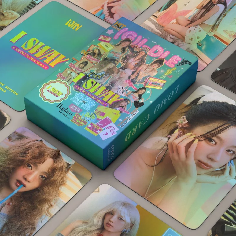 

55 шт./набор Kpop Idol (G)I-DLE I SWAY Lomo лазерная карта фотооткрытки GIDLE MiYeon Minnie YuQi ShuHua HD печатные открытки Поклонники подарок