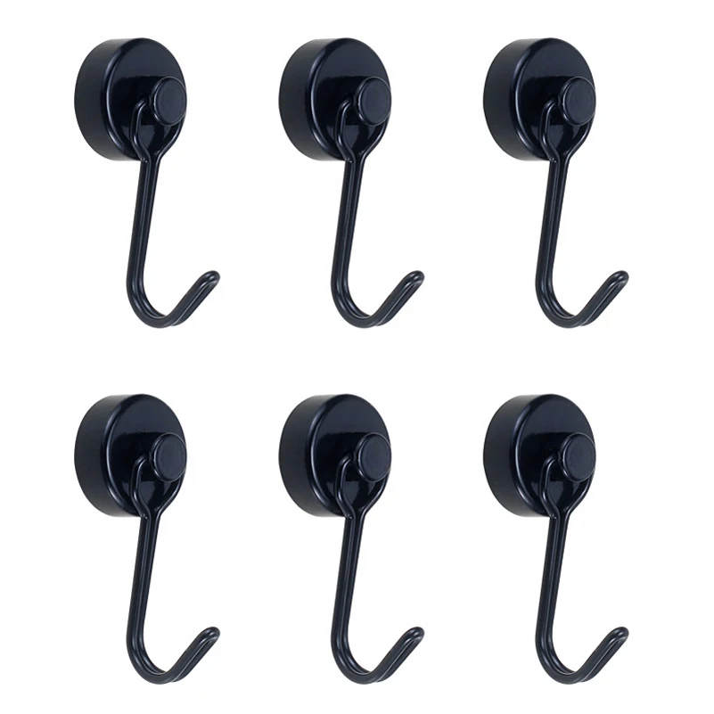 

Heavy Duty Magnetic Hook, Strong Neodymium Magnets Hooks for Home, Refrigerator, Grill, Kitchen,Key Holder,Black, Multi-Purpose