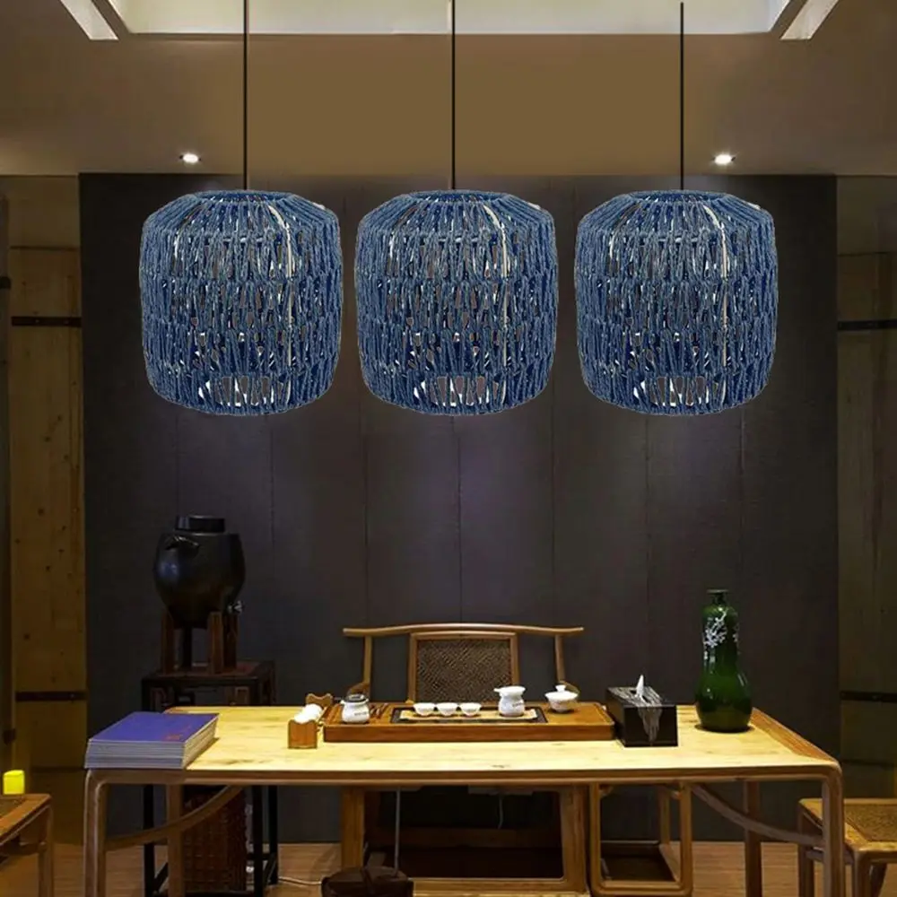 

Simulated Rattan Lamp Cover Handmade Woven Chandelier Vintage Lampshade Decoration For Bedroom Cafe Restaurant Home Decor