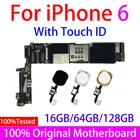 Оригинальная материнская плата 16 Гб 64 Гб 128 ГБ для iphone 6 разблокированная материнская плата для iphone 6 логическая плата с Touch ID с полными чипами