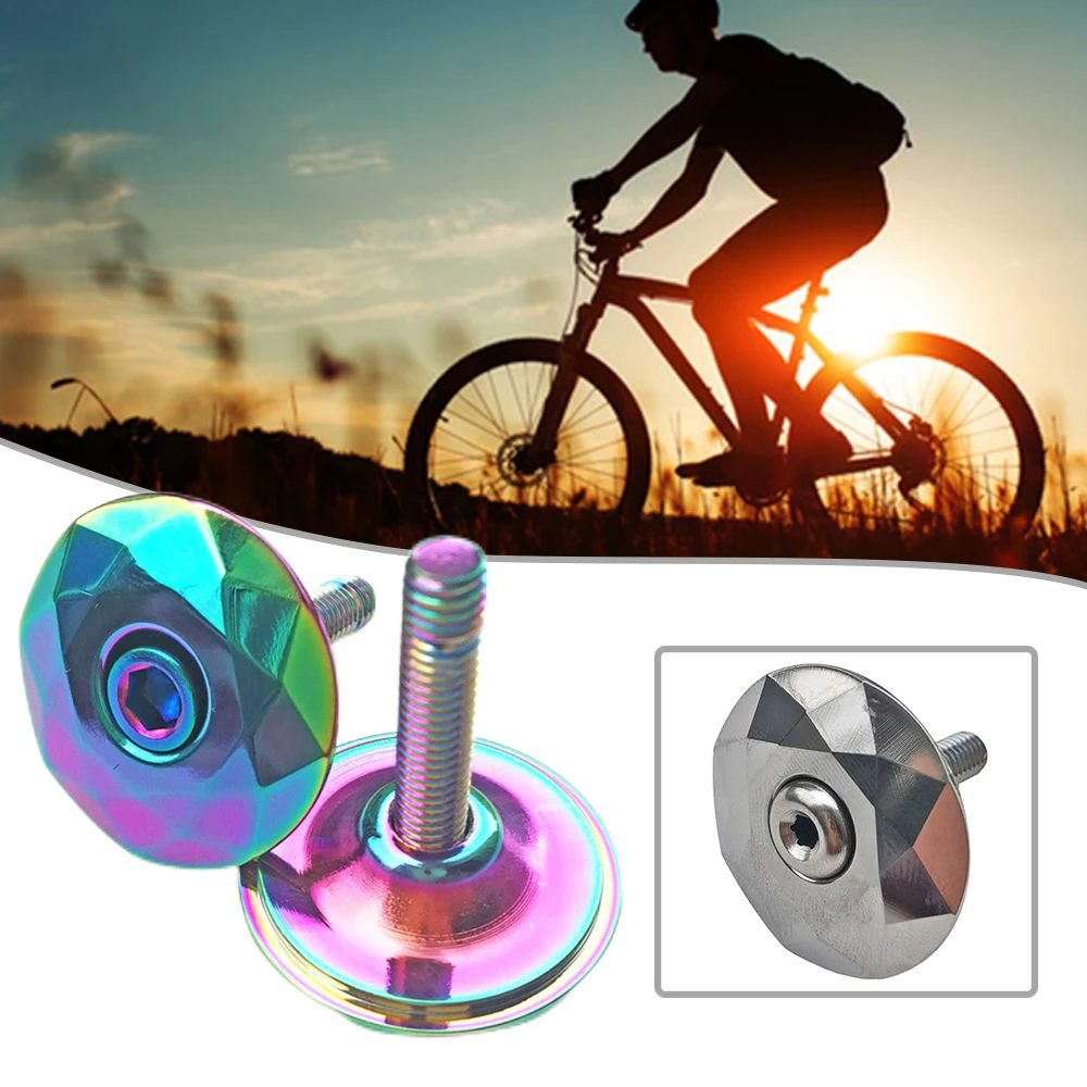 

Bicycle Headset Top Cover with Bolts Rainbow Color Alloy Bolt Mountain Bike Stem Stem Caps Bicycle Mountain Bike Stem SM