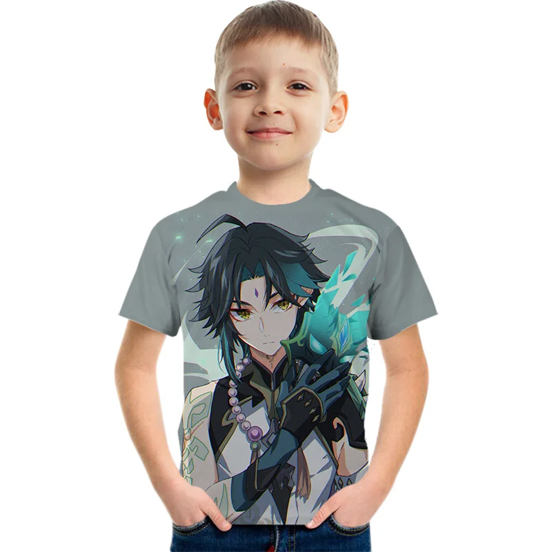 

Kawaii Genshin Impact T-shirt Fashion Harajuku Men Women Oversized 3D Print Boys Girls T Shirts Casual Kids Clothing Top Tees