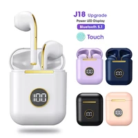 j18 upgrade tws bluetooth 5 1 earphone charging box wireless headphone stereo earbuds headset with microphone for iosandroid