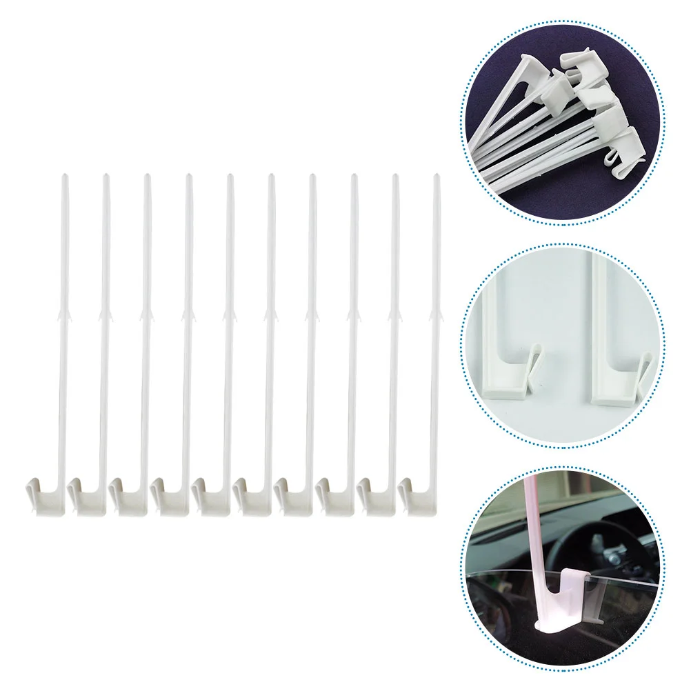 

10 Pcs Small Flag Car Flagpole Vehicle Frames Poles American Outdoor Clip On Support Metal Bracket