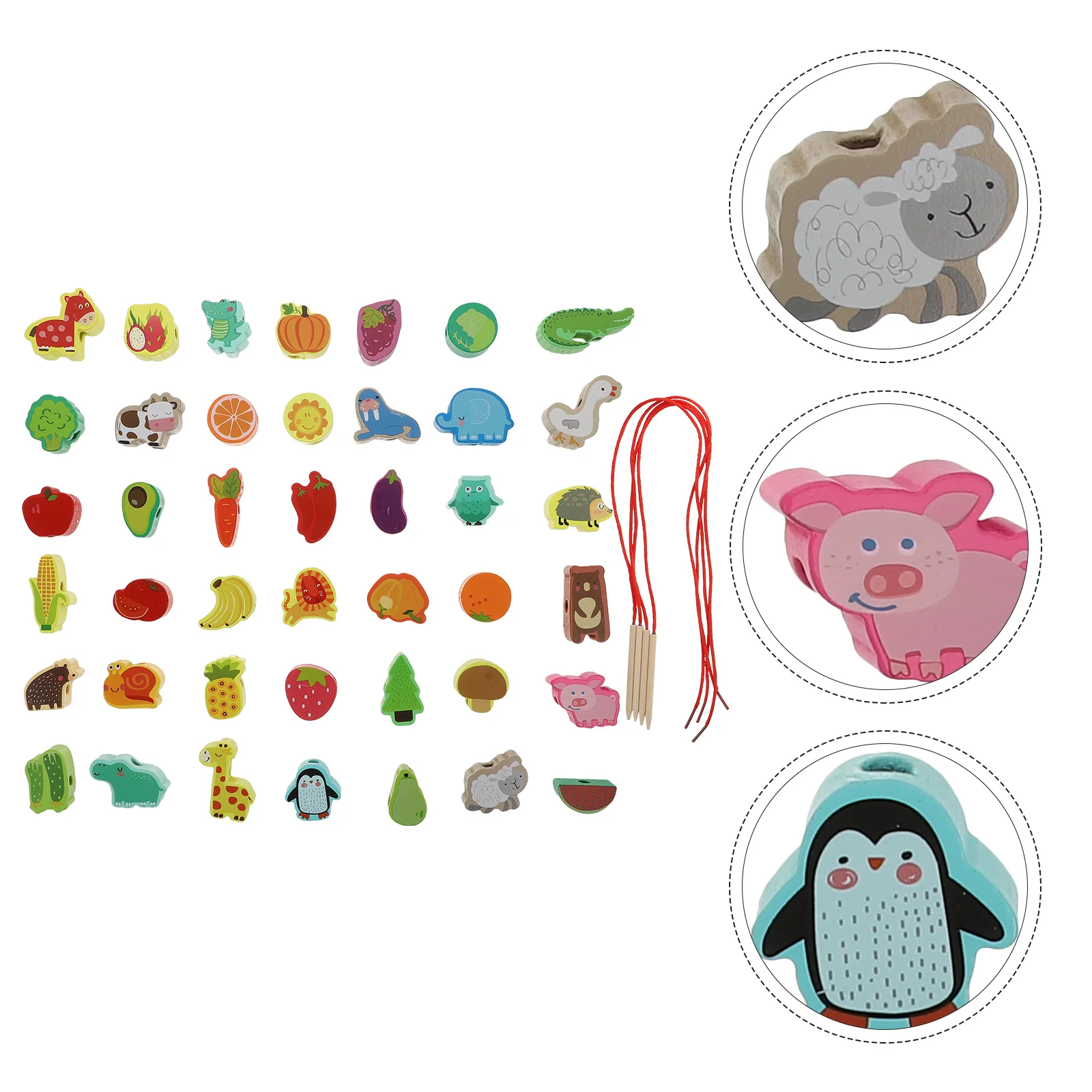 

Деревянные игрушки-нитки, бусины, игрушки-нитки, шнуровка, Монтессори, Обучающие бусины для мальчиков с аутизмом, ранние головоломки, детски...