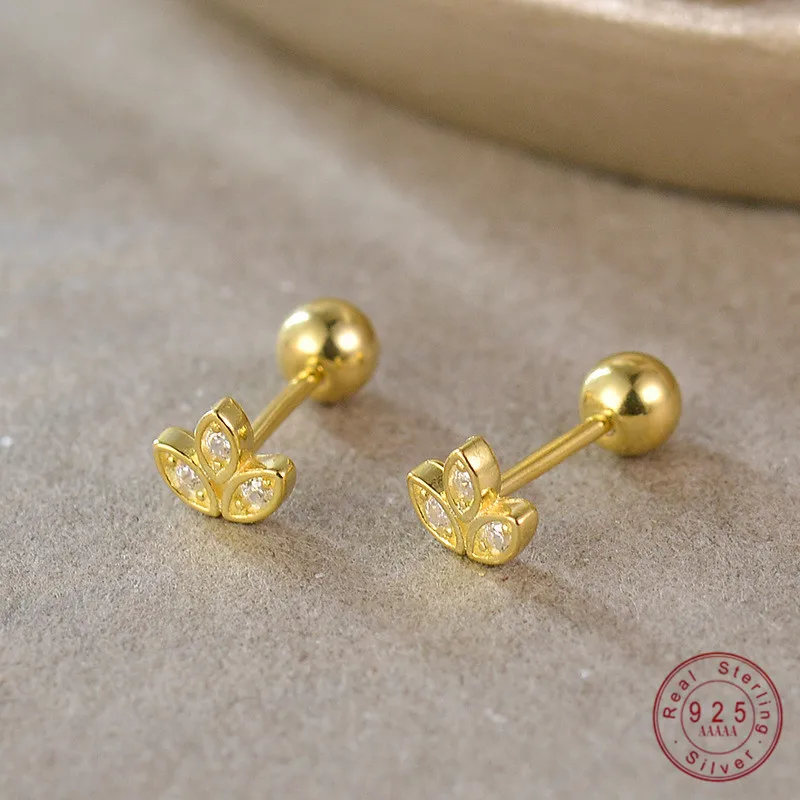 

925 Sterling Silver Simple Geometric Micro Inlaid Zircon Stud Earrings for Women Girl Fashion Exquisite Jewelry Gifts