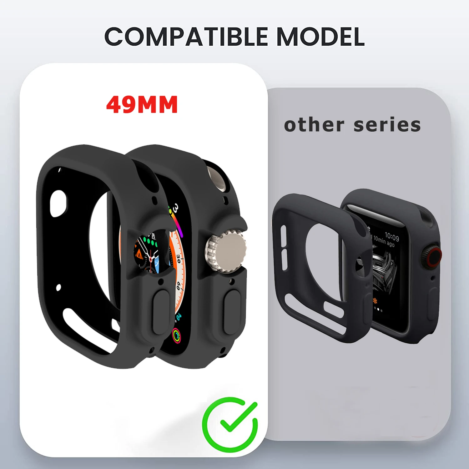 Soft Silicone Case for Apple Watch 8 Ultra 49MM 45mm 42MM 38MM Cover Protection For iWatch series 7 6 5 4 SE 40 44 41mm Bumper