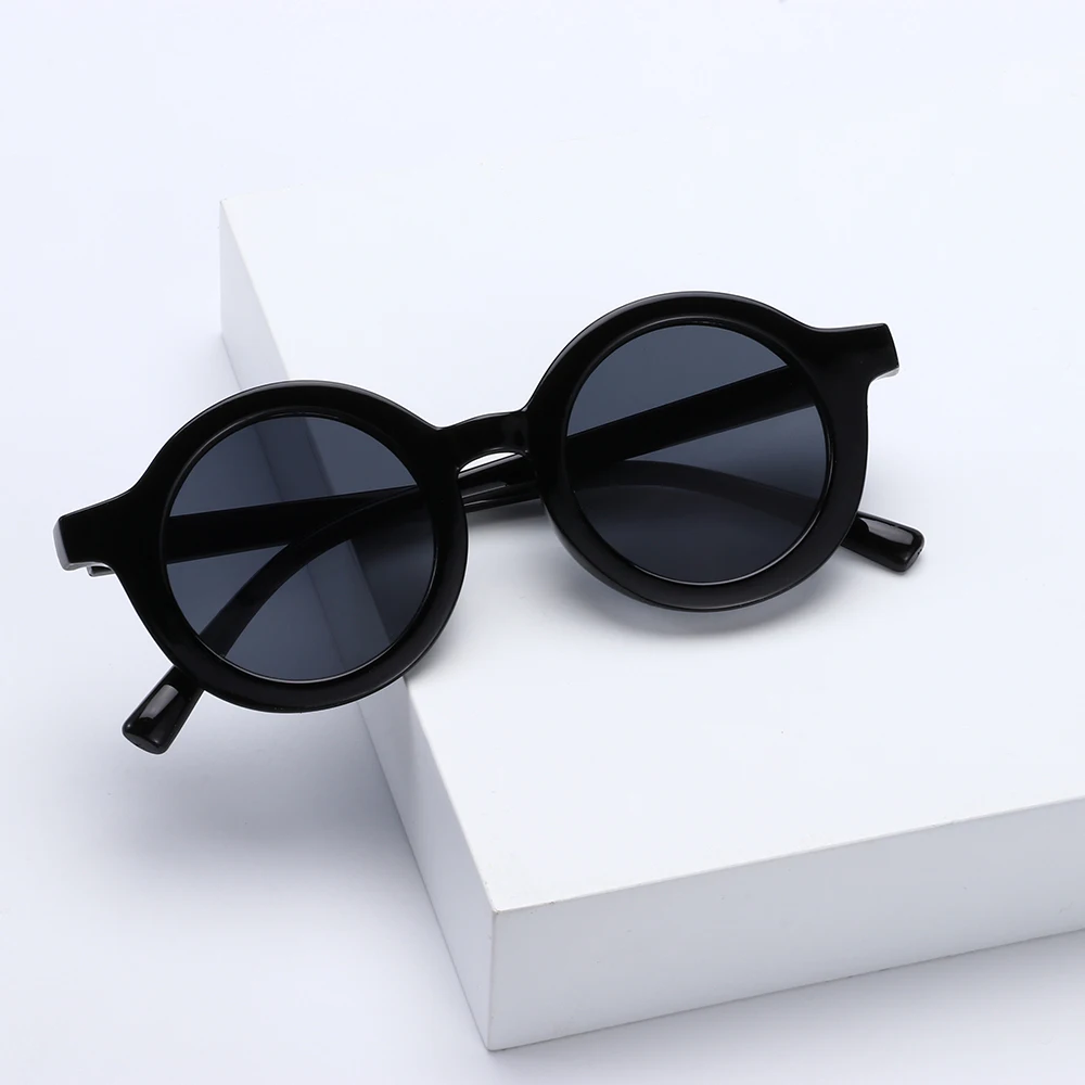 Летние Новые солнцезащитные очки для детей модные в круглой оправе стиле ретро с