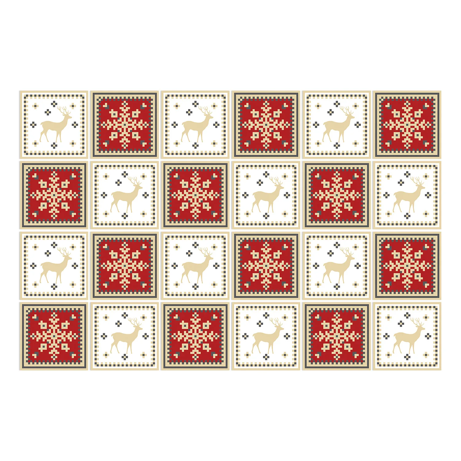 

24pcs Tile Stickers Decals Decoration Decals Stickers Vinyl Stickers Self Adhesive Decals Removable Christmas Tile Decals