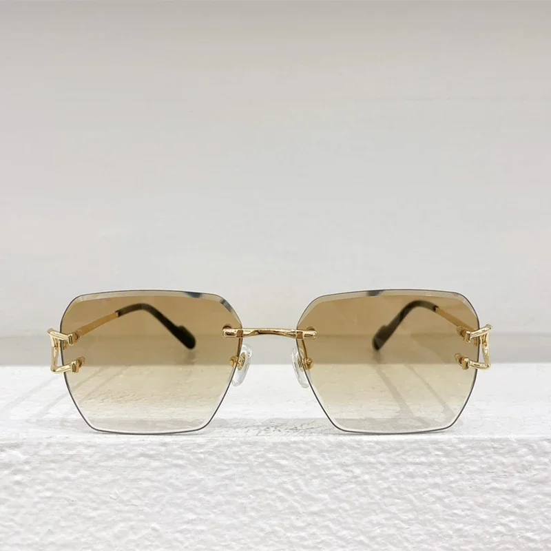 0466 Модные солнцезащитные очки без оправы дизайнерские роскошный предмет для