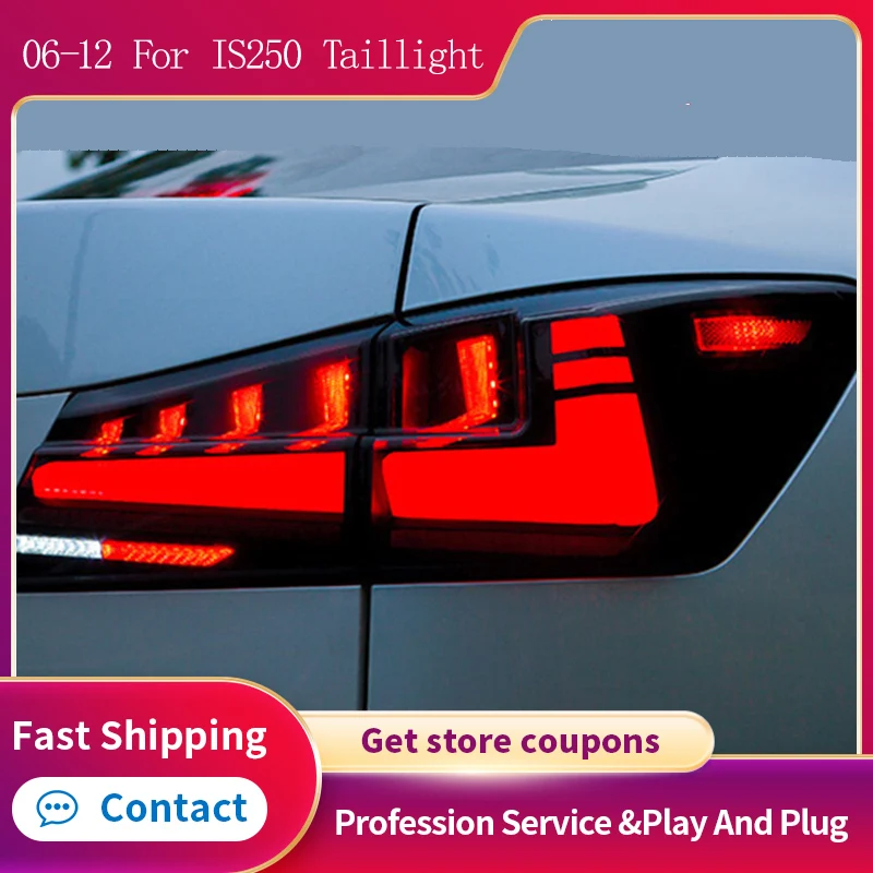 

Car Tail Lights For LEXUS IS250 IS300 2006-2012 Taillights Rear LED Animation DRL Moving Turn Signal Brake Reverse Fog Lamps